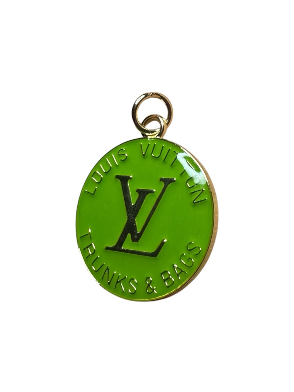 Louis Vuitton Green and Gold Trunks and Bags Round Logo Charm - Picture 3 of 9